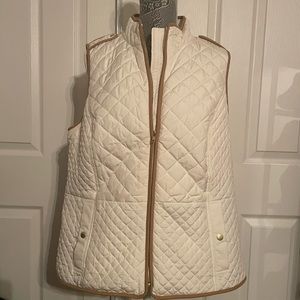 New Talbots Quilted Cream Vest Sz 1X